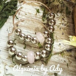 Alquimia Silver and Pink Statement Earrings